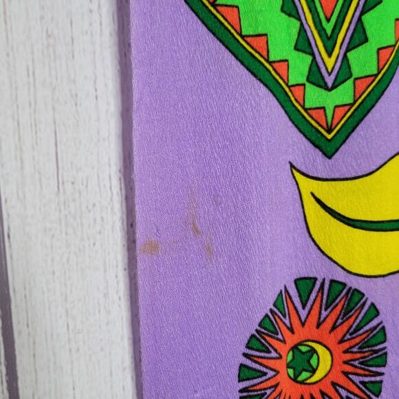 Vintage 70s Bright Floral Psychedelic Groovy Infinity Scarf - Picture 9 of 11